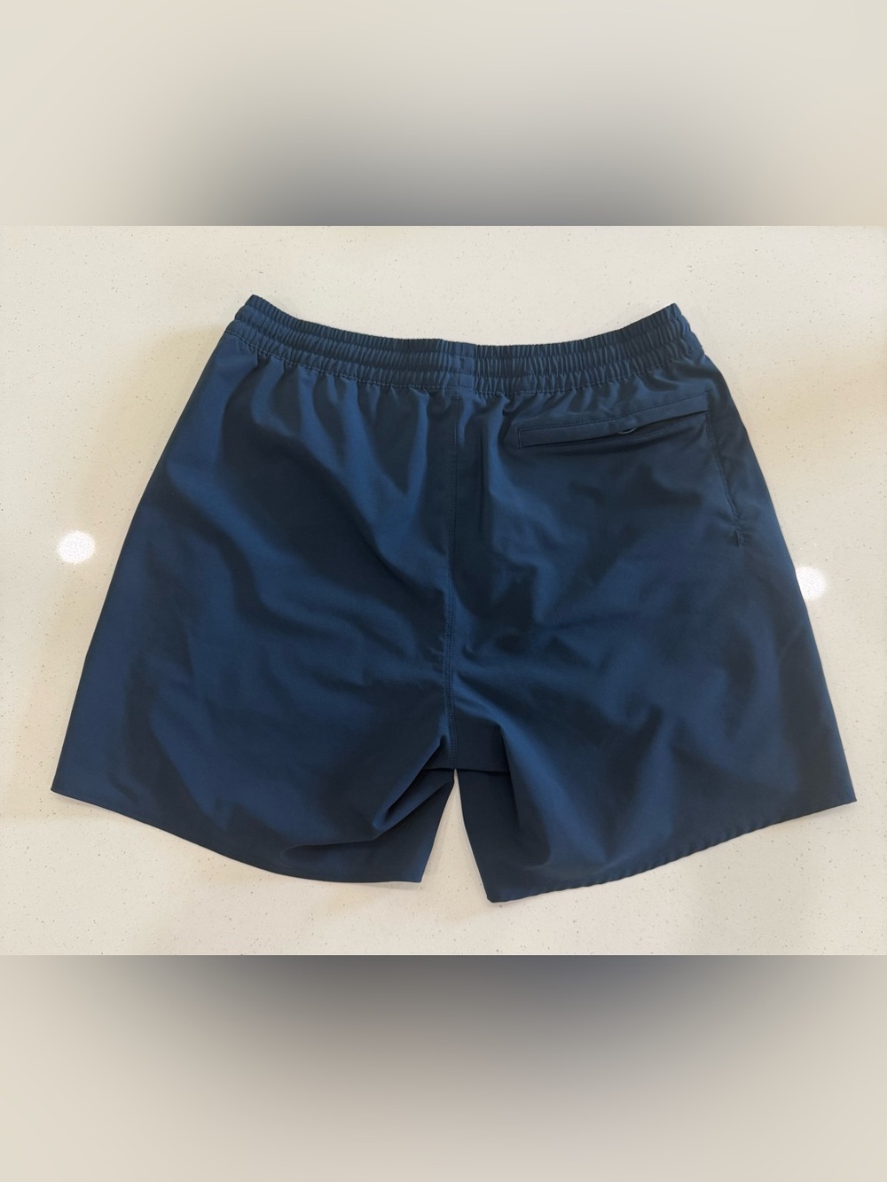 Patagonia Navy Blue Hybrid Shorts with Teal Patch - Picture 3 of 4